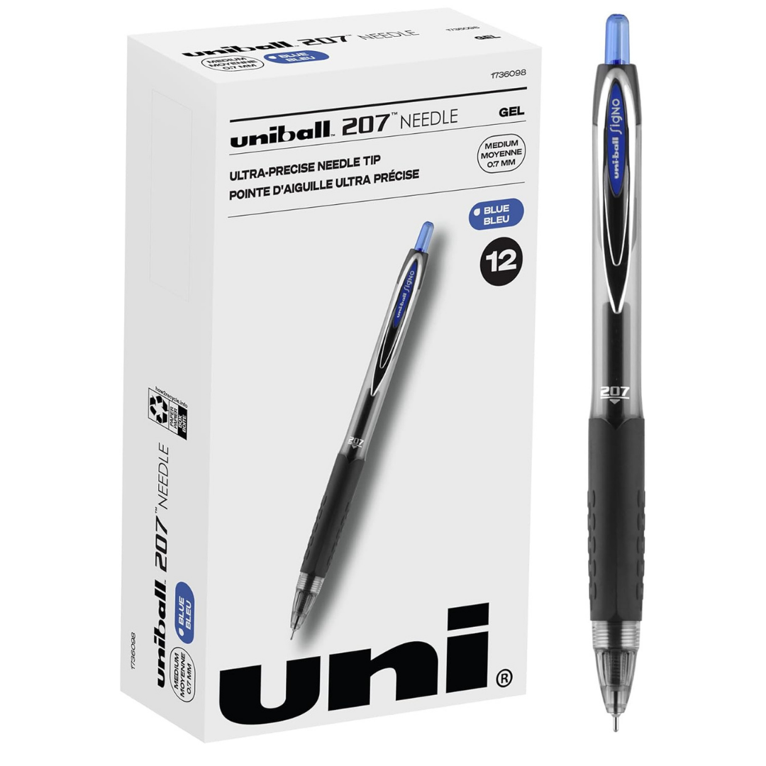 Uniball 207 Needle. 12 Bolígrafos.