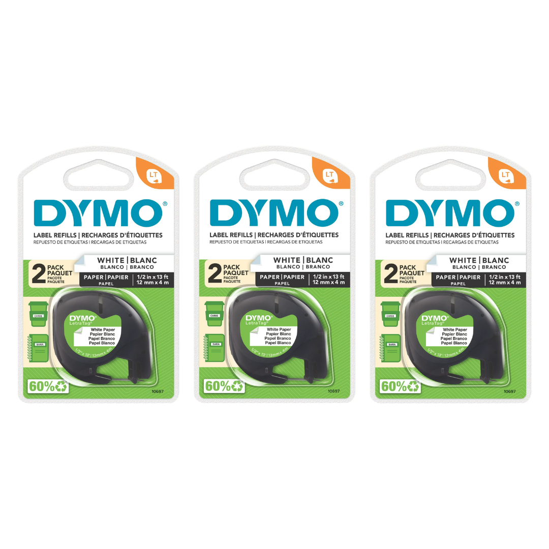 Dymo LetraTag Papel Blanco - 3 Blister (6 Rollos)