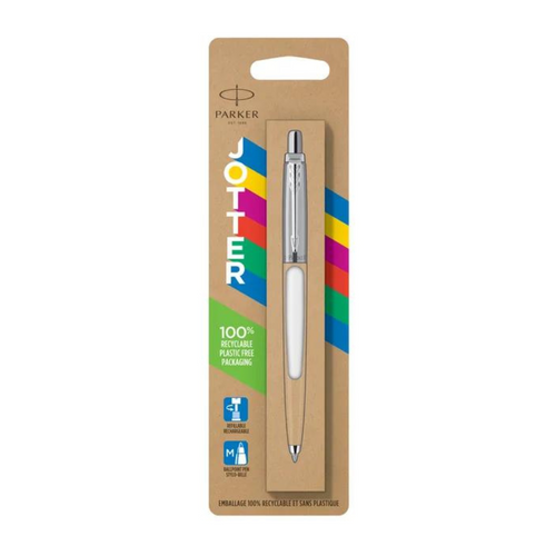 Bolígrafo Parker® Jotter Blanco Clásico. Punta Media. Tinta Azul