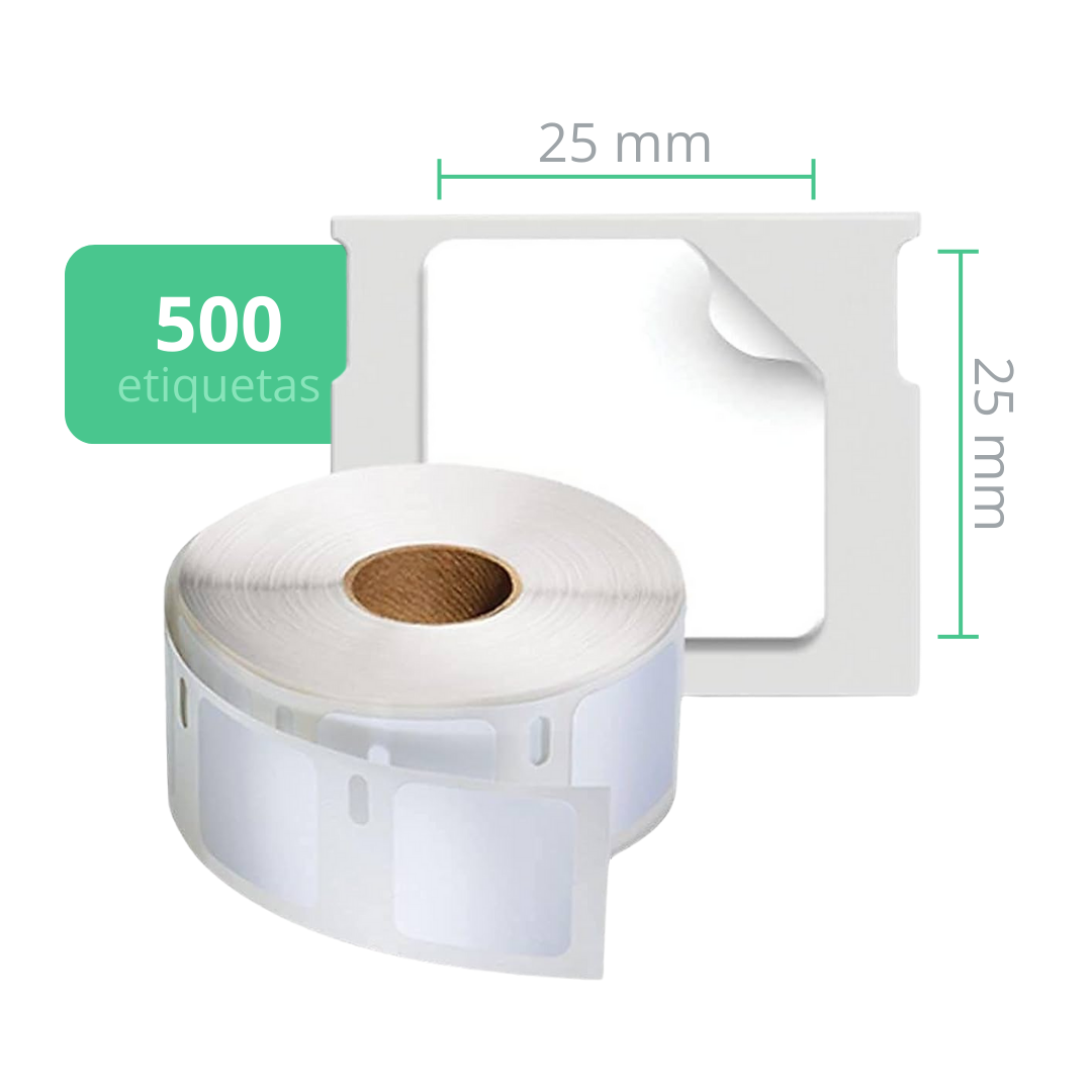 Dymo LabelWriter etiquetas cuadradas (25x25 mm) - 750 etiquetas
