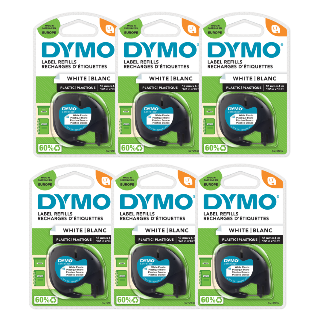 Dymo LetraTag Plástico - 6 Rollos