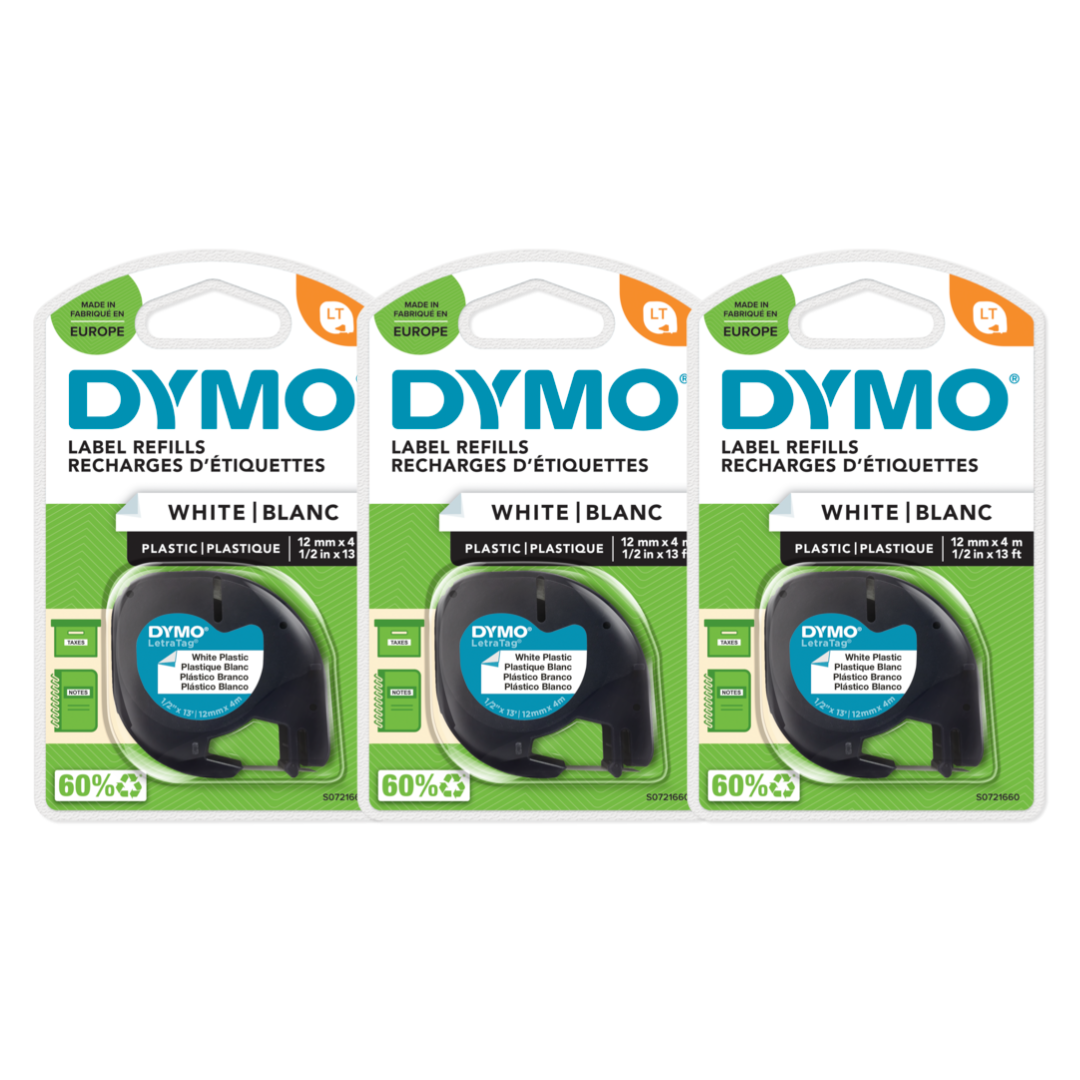 Dymo LetraTag Plástico - 3 Rollos