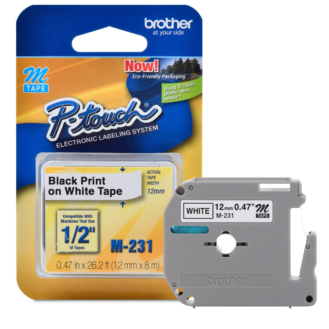 Rollo de cinta Brother M231. 12 mm x 8 m.