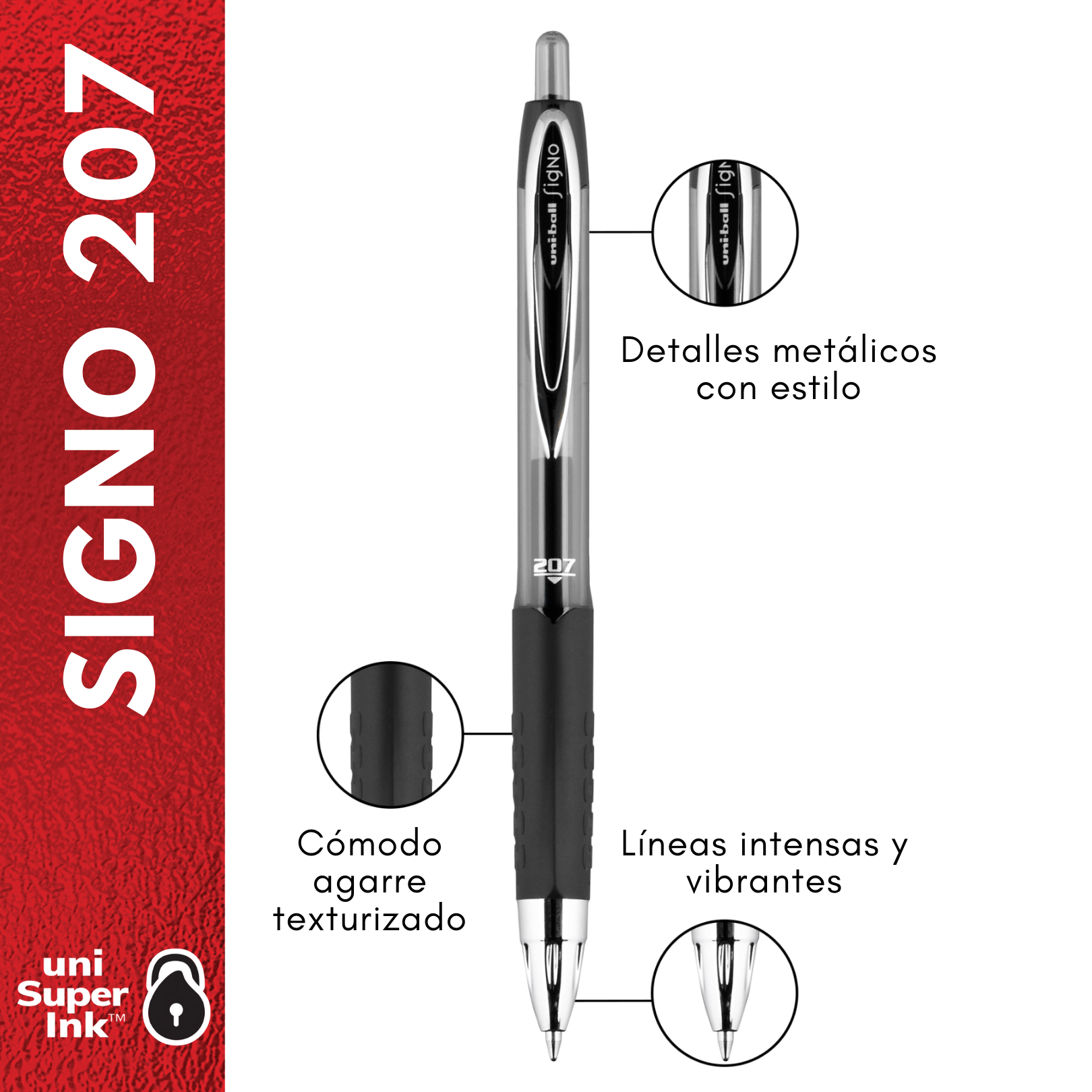 Uniball 207. 12 Bolígrafos.