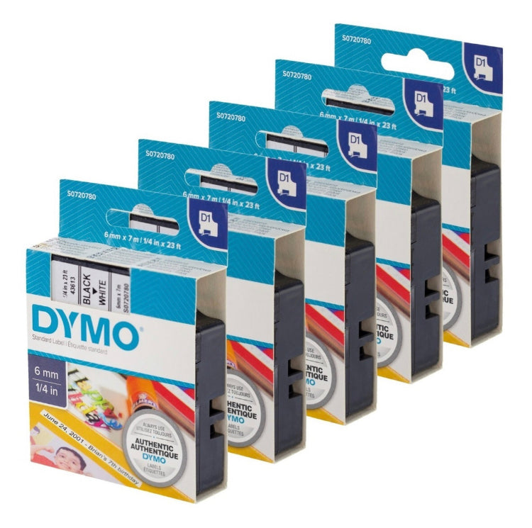 Dymo D1 6 mm x 7 m. Caja x5 Cassettes